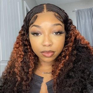 RESELLING! - BURGUNDY/BLACK CURLY WIG